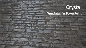  Presentation with city - Amazing slides having cobblestone walkway in the city backdrop and a dark gray colored foreground