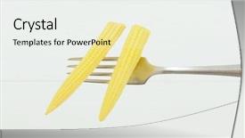  Presentation with sweet corn - Audience pleasing slide deck consisting of cobs of sweet baby corn backdrop and a white colored foreground