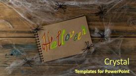  Presentation with notebook texture - Theme enhanced with cobweb-or-spider-web background and a tawny brown colored foreground