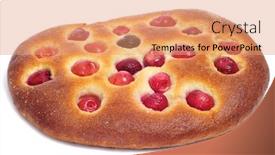  Presentation with feast - PPT layouts having coca amb cireres a typical catalan cake with cherries for feast of corpus christi on a white background background and a coral colored foreground