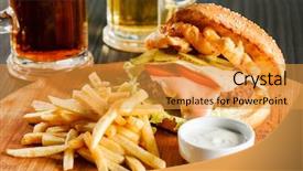  Presentation with burger fries - Colorful PPT layouts enhanced with coca cola - burger with french fries backdrop and a gold colored foreground