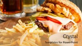  Presentation with coca cola - Slide deck having coca cola - burger with french fries background and a yellow colored foreground