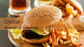  Presentation with burger fries - Amazing presentation design having coca cola - burger with french fries backdrop and a gold colored foreground