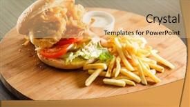  Presentation with burger fries - Beautiful presentation theme featuring coca cola - burger with french fries backdrop and a coral colored foreground