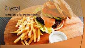  Presentation with burger fries - Cool new presentation design with coca cola - burger with french fries backdrop and a yellow colored foreground