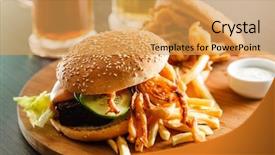  Presentation with burger fries - Presentation enhanced with coca cola - burger with french fries background and a yellow colored foreground