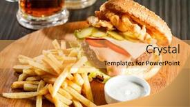  Presentation with burger fries - PPT layouts with coca cola - burger with french fries background and a  colored foreground