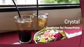  Presentation with coca cola - Audience pleasing slide deck consisting of coca cola - caesar salad with iced drink backdrop and a  colored foreground