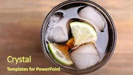  Presentation with ice block - Beautiful presentation theme featuring coca cola - cocktail with lime slices backdrop and a tawny brown colored foreground