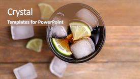  Presentation with ice block - PPT theme consisting of coca cola - cocktail with lime slices background and a coral colored foreground