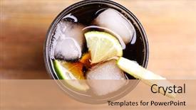  Presentation with ice block - Presentation theme consisting of coca cola - cocktail with lime slices background and a coral colored foreground