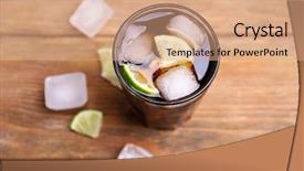  Presentation with coca cola - PPT theme enhanced with coca cola - cocktail with lime slices background and a coral colored foreground