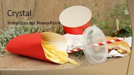  Presentation with fast food - Colorful PPT layouts enhanced with coca cola - fast food litter backdrop and a coral colored foreground