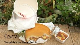  Presentation with coca cola - Slides with coca cola - fast food litter background and a coral colored foreground