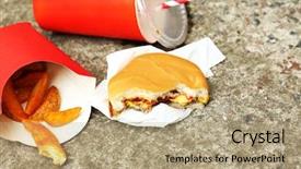  Presentation with coca cola - Presentation with coca cola - fast food litter background and a coral colored foreground