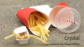  Presentation with coca cola - Theme with coca cola - fast food litter background and a coral colored foreground