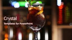  Presentation with cocktail bar - PPT theme featuring coca cola - glass of cocktail in bar background and a wine colored foreground