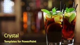  Presentation with cocktail bar - Presentation design featuring coca cola - glass of cocktail in bar background and a wine colored foreground