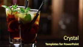  Presentation with cocktail bar - Colorful PPT theme enhanced with coca cola - glass of cocktail in bar backdrop and a wine colored foreground