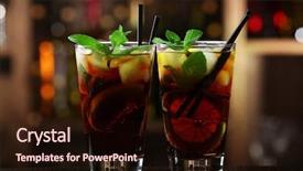  Presentation with cocktail bar - Audience pleasing PPT theme consisting of coca cola - glass of cocktail in bar backdrop and a wine colored foreground