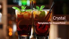  Presentation with cocktail bar - Amazing PPT theme having coca cola - glass of cocktail in bar backdrop and a wine colored foreground