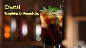  Presentation with cocktail bar - Slide deck featuring coca cola - glass of cocktail in bar background and a wine colored foreground