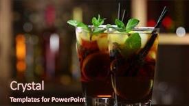  Presentation with cocktail bar - Slide set enhanced with coca cola - glass of cocktail in bar background and a wine colored foreground