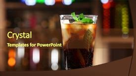  Presentation with cocktail bar - Audience pleasing presentation design consisting of coca cola - glass of cocktail in bar backdrop and a tawny brown colored foreground