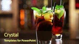  Presentation with cocktail bar - Audience pleasing PPT theme consisting of coca cola - glass of cocktail in bar backdrop and a wine colored foreground