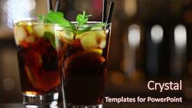  Presentation with cocktail bar - Amazing slide deck having coca cola - glass of cocktail in bar backdrop and a wine colored foreground