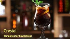  Presentation with cocktail bar - Slide set with coca cola - glass of cocktail in bar background and a wine colored foreground