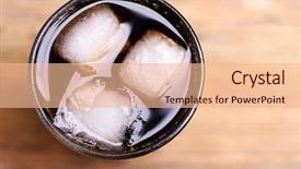  Presentation with water glass - PPT theme with coca cola - glass of water with ice background and a lemonade colored foreground