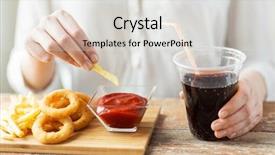  Presentation with fast food - Presentation theme with cocacola - fast food people and unhealthy background and a light gray colored foreground