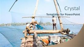  Presentation with kerala - Colorful slides enhanced with cochin-india-february-02-fishermen backdrop and a sky blue colored foreground