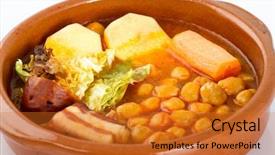  Presentation with spanish - Presentation theme consisting of cocido de madrid traditional spanish background and a gold colored foreground