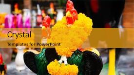  Presentation with chiang mai - Beautiful slide deck featuring cock statue chiang mai thailand backdrop and a gold colored foreground