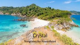  Presentation with sand ocean - Slide deck enhanced with cockburn island andaman sea indian background and a coral colored foreground