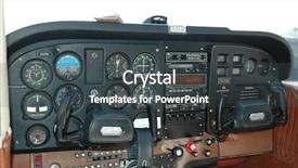  Presentation with cockpit - PPT theme consisting of cockpit of a cessna 170 background and a dark gray colored foreground