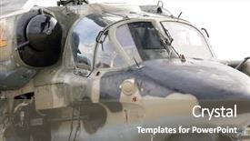  Presentation with aviation - Presentation enhanced with cockpit of a military helicopter background and a gray colored foreground