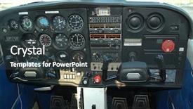  Presentation with cockpit - PPT theme featuring cockpit of a private aircraft background and a dark gray colored foreground