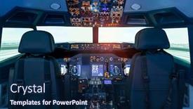  Presentation with cockpit - Slide deck having cockpit-view-of-a-commercial background and a navy blue colored foreground