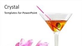  Presentation with magnolia - Presentation design consisting of cocktail and magnolia flowers isolated on white background background and a white colored foreground