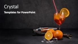  Presentation with dark grey - PPT theme enhanced with cocktail-aperol-spritz-glass background and a dark gray colored foreground
