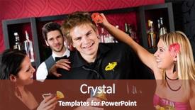  Presentation with bar drinks wine - Cool new presentation theme with satellite dish telecom tower on blue sky background backdrop and a light blue colored foreground