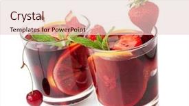  Presentation with fruit cocktail - Slides with cocktail collection - refreshing fruit sangria background and a lemonade colored foreground