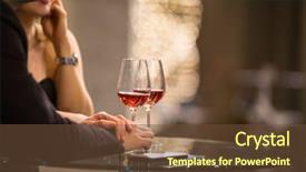  Presentation with bar drinks wine - Beautiful presentation theme featuring cocktail dinner - man and a woman having backdrop and a tawny brown colored foreground