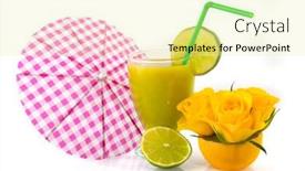  Presentation with fruit cocktail - Beautiful theme featuring cocktail-drink-with-fruit backdrop and a blonde colored foreground