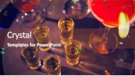  Presentation with tequila - Slide set having cocktail-drinks-and-shot-glasses background and a tawny brown colored foreground