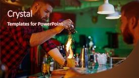  Presentation with standard drink unit - Presentation theme consisting of cocktail fire - drink with flame background and a tawny brown colored foreground