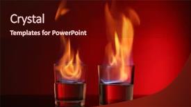  Presentation with alcohol - Audience pleasing slide deck consisting of cocktail fire - glasses with burning alcohol backdrop and a wine colored foreground